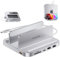 PULWTOP Mac Mini Hub M1 M2 with M.2 SSD Enclosure (NOT for M4 2024), 8-in-1 Vertical Mac Mini Dock Stand with USB A/C 3.2 10Gbps, 2 x USB A 2.0, SD/TF Slots, 3.5mm Audio Mic Jack