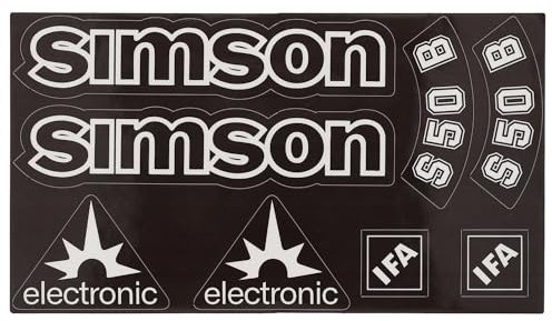 Dekorsatz electronic 8-teilig, Transparent Einfarbig, Rand Schwarz - für Simson S50B