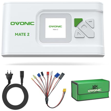 OVONIC Smart Chargeur de batterie AC 200 W 12 A LiPo pour LiPo/Li-Ion/LiHV/Life (2-6S) et NiMH (4-15S) Blanc Mate2