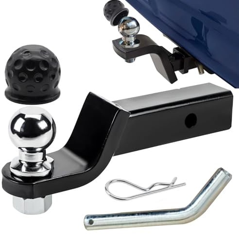 Towing Hitch Adapter for US Vehicles, 2 Inch/50 mm Trailer Ball Mount, Hitch Ball, Towing Hitch Ball Head, Farm Rail for Caravans, Trucks, Ball Tow Bar