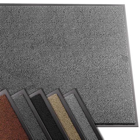 VOUNOT Hochwertige Fußmatte Innen und Außen, Schmutzfangmatte rutschfest,waschbar & wetterfest, Fussmatte für Eingangsbereich & Aussenbereich, Läufer Flur dünn 90x150cm, Anthracite