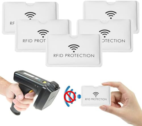 WJRQD Set di 5 Custodie Blocco RFID per protezione carte di credito, Antifurto con schermatura RFID per carte contactless, RFID Porta Carte, Antitaccheggio Porta Carte di Credito