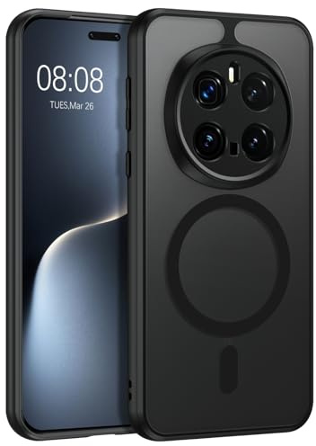 BENTOBEN Hülle für Honor Magic 7 Pro Hülle mit Magnetisch für Honor Magic 7 Pro 5G 6.8 Durchscheinende Matt Anti-Fingerabdruck Handyhülle Rückseite Dünn Stoßfest Schutzhülle, Schwarz