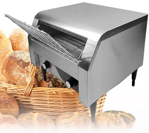 Commercial Toaster Conveyor, Restaurant Toaster for Bun Bagel Bread Heavy Duty Stainless Steel Conveyor Toaster, Catering Conveyor Toaster Flat Toaster Oven,150pieces/H