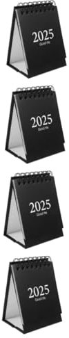 HAPINARY 4stücke Mini Tischkalender Einfacher Schwarzer Stehkalender Für Büro Und Zuhause Für Tägliche Planung Und Organisation Stabiler Praktischer Monatskalender