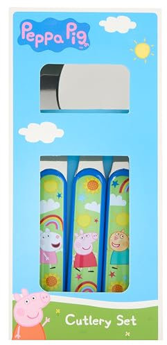 Peppa Pig 2 Kids Cutlery Set by Polar Gear - 3pc Childrens Cutlery Set Peppa Gifts for Girls & Boys| Peppa Pig Gifts - Made from Food-Safe Stainless Steel & ABS Plastic - 36 Months Up