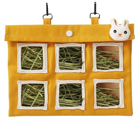Hogvinnatil Bunny Hen Heter, Sac de foin pour lapins, mangeoire de foin Chinchilla - Conteneur de stockage de nourriture pour animaux de compagnie, fournitures d'alimentation pour petits animaux
