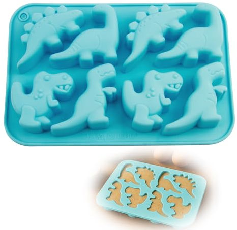 Dinosaurier Silikonform – 3D Dino Backform für Kuchen, Schokolade und Gelee – Perfekt für Dino Tortendeko, Ausstecher und Streusel – Silikonform zum Backen und für Süßigkeiten