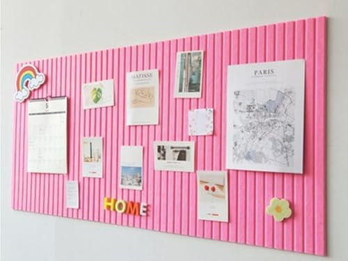 Felt Bulletin Board,Felt Wall Tiles with Push Pin and Safe Removable Adhesive Tabs,Self Adhesive Pin Board Wall Tiles for Photos Memos,Cork Panels (Pink)