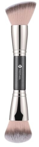 TEOYALL Dual-Ended Brush, Flat Angled Foundation Domed Bronzer Blush Brush