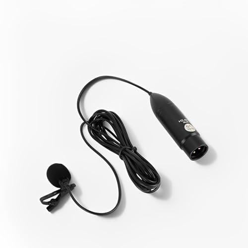LICAEVEY Microfono a Lavalier Cardioide Phantom Professional 48V con Riduzione del Rumore - Mic Carenaggio XLR per la Registrazione di Interviste, Podcast, Videocamere e Registratori
