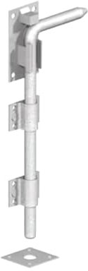 Heavy Duty Iron Galvanised Strong Long Rod Surface Mount Gate Drop Bolt Suitable for Wooden Door, Garden Gate 18” 450mm Security Latch Bolt