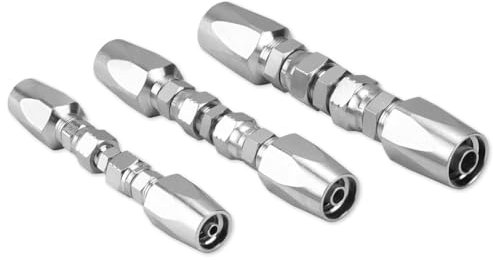 liyoe 3 Raccords Hydrauliques Réutilisables 1/4 Pouce, 3/8 Pouce, 1/2 Pouce ID, Kit de Réparation de Tuyau Hydraulique Réutilisable de Diamètre Intérieur