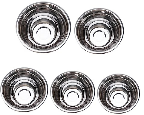 Healifty Deep Stainless Steel Mixing Bowl Set 24cm Egg Beating Container Fruit Salad Bowl Dishwasher Safe for Kitchen Restaurant Use