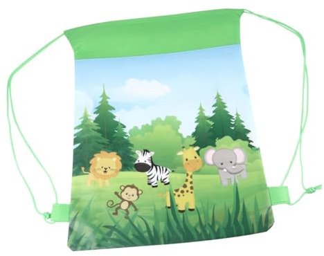 5 Stück-pack Kordelzugbeutel aus Vliesstoff mit Waldtiermotiv | Bedruckte Partytasche, Leicht zu Tragen, für Festtage und Feiern, Auffälliges Cartoon Design