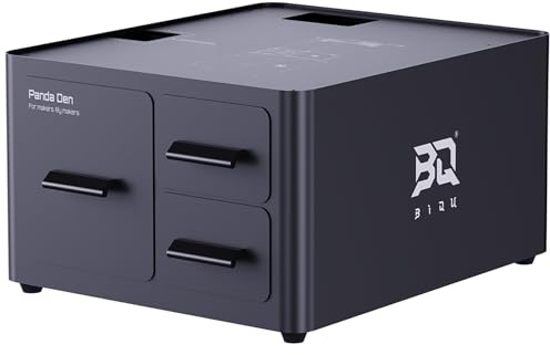 BIQU Panda Den Filament Waste Storage Box for Bambu-Lab P2S/P1S/P1P/X2D/X1C/X1E/A1/A1 Mini 3D Printers, Direct-Drop System Collection, Dual Tool Storage Drawers with Premium Steel Construction