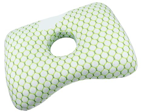 Ohrlochkissen | Weiches Memory Foam-Schlafkissen | Bequemes Kissen mit kleinen Löchern für Seitenschläfer | Für die Heilung nach Operationen, Reisen, Krankenpflege, Wohnheim, Wohnung, Bett, Sofa, Stuh