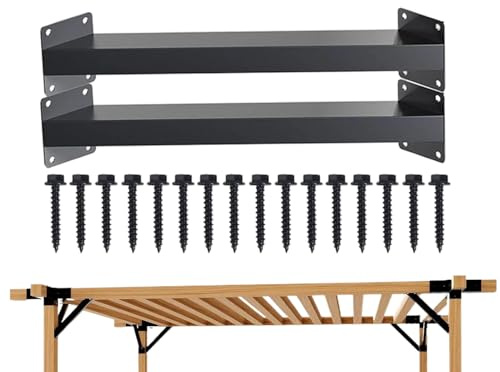 Lot de 2 supports d'angle en bois pour pergola à 45 degrés, matériel de montage solide, fixation murale multi-usages | armoire armoire étagère comptoir garage cuisine lit extérieur
