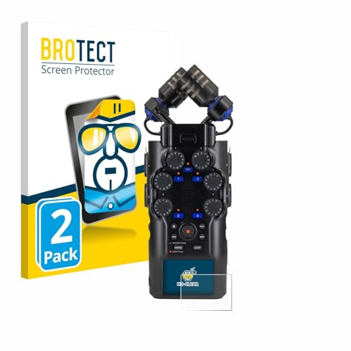 BROTECT Schutzfolie für Zoom H6 studio | 2 Stück Transparenter Displayschutz Made in Germany Klare Displayschutz-Folie Clear Einfache Montage Case-Friendly