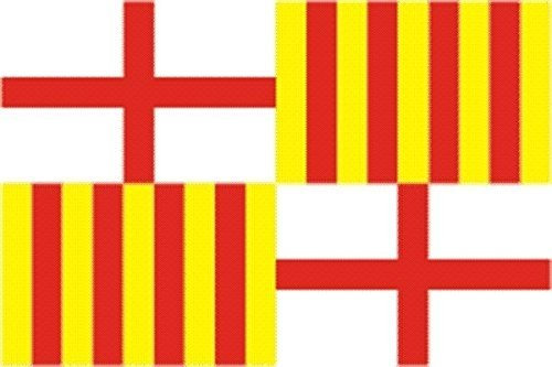 U24 Aufkleber Barcelona Stadt Flagge Fahne 8 x 5 cm Autoaufkleber Sticker
