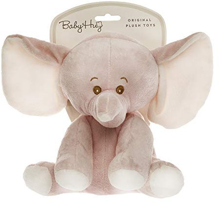 Hug Me rosa Elefant Kuscheltier für Babys, Kinder und Erwachsene - Kleines pinkes Plüschtier 25cm - Hochwertiges Stofftier als Spielzeug und Einschlafhilfe - Plushi Kuschelelefant
