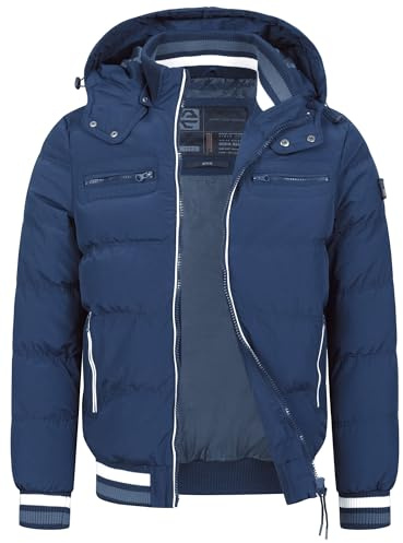 Indicode Herren Marlon Steppjacke in Daunenjacken-Optik mit Kapuze Winter