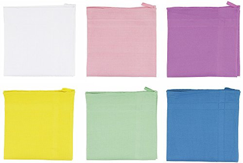 PAMEX - Pack 6 Unidades Paño Microfibra Especial para la Limpieza de la vajilla 50x50 cm Colores Surtidos