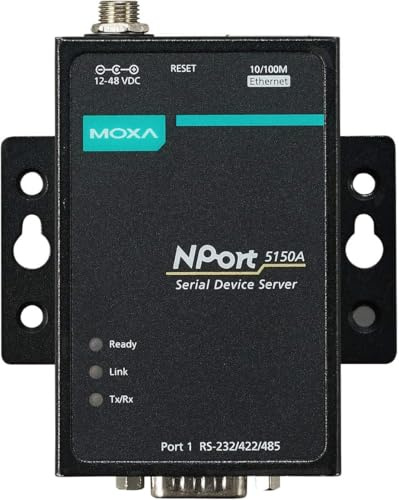 Moxa NPort 5150A - 1 Port RS-232/422/485 Serial Device Server, 4TB External Hard Drive, 0 to 60°C Operating Temperature