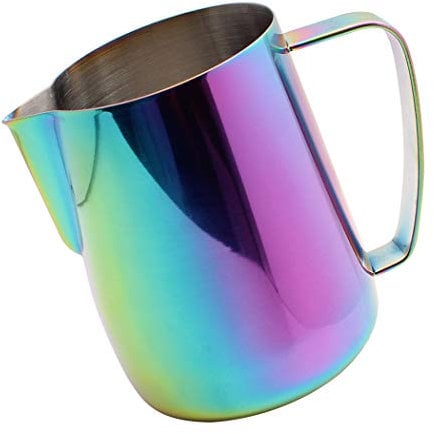 Dianoo Lanciatore Per Latte In Acciaio Inossidabile Placcato In Titanio - Scrematrice Tazza Di Art Caffè Cappuccino Multicolore 600ml
