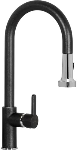 SCHOCK | Miscelatore Aquaalto con Doccia Estraibile a Doppio Gestto Professional, Colore Antracite, h443