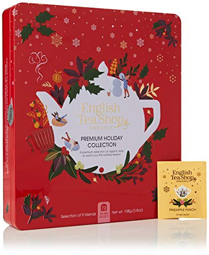 ETS - Winter-Tee Kollektion Premium Holiday Collection Rot, Metalldose, Teegeschenk Box, BIO, 72 Teebeutel (9x8)