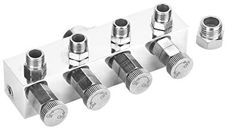 Airbrush Air Hose Splitter, Adjustable Aluminium Air Hose Splitter with Regulated Metering Manifold Airbrush Adapter Fitting Accessories(#1)