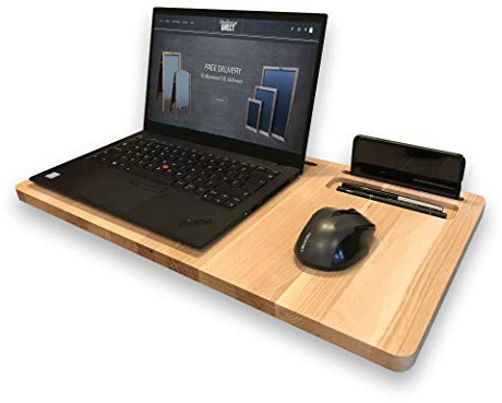 ADD A PERSONALISED LASER ENGRAVED MESSAGE!!! - Wooden Portable Laptop Desk/Lap Tray Mobile Workstation - Home Office (LAP)(EM)