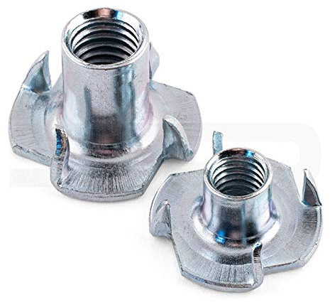 (Pack of 20) M3 M4 M5 M6 M8 M10 M12 4 PRONGED CAPTIVE BLIND TEE NUT WOOD THREADED FURNITURE T NUTS (M3 x 5mm)