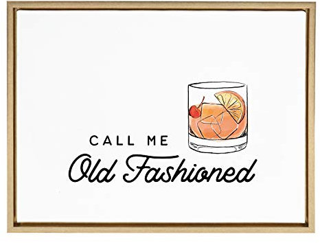Kate and Laurel The Creative Bunch Studio Kunstdruck Sylvie Call Me Old Fashione, gerahmt, 45,7 x 61 cm, goldfarben