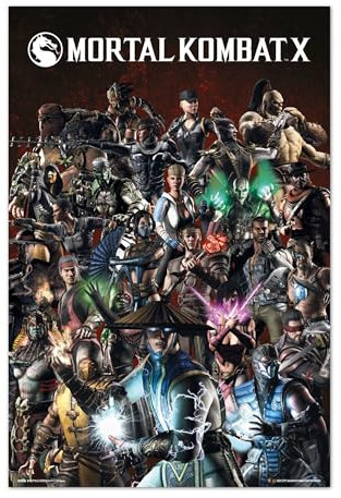 Grupo Erik Mortal Kombat Figuren Poster - Kunstdruck - Deko Wohnzimmer oder Deko Schlafzimmer - Zimmer Deko - Größe : 61 x 91, 5 cm - Minions Geschenke - Offizielle Lizenz