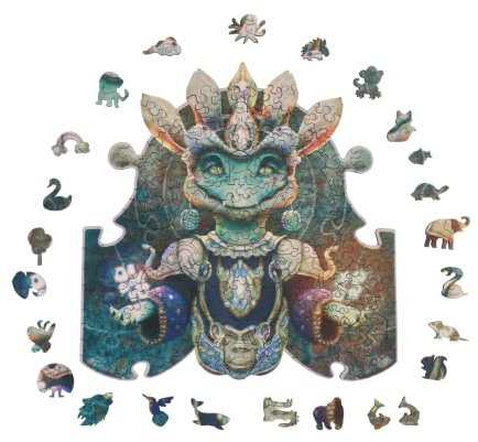 CROCOTILE 201 PCS hölzerne Tier geformt Puzzles | Holz Puzzles Erwachsene | Dazzling Brain Teaser Game Erwachsene und Kinder