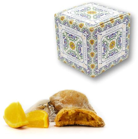 RAREZZE - Fagottini-Kekse aus Mürbeteig mit Sizilianische Orange Feingebäck mit Orangenfüllung in einer wunderschönen Geschenkbox (kg.1). RAREZZE: traditioneller sizilianischer Konditorenkunst