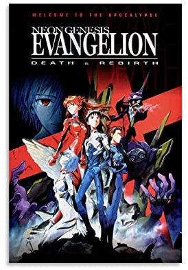 CUQ Neon Genesis Evangelion Death Rebirth Anime Poster Heimdekoration Geschenk Leinwand Wandkunst Schlafzimmer Gemälde 20 x 30 cm