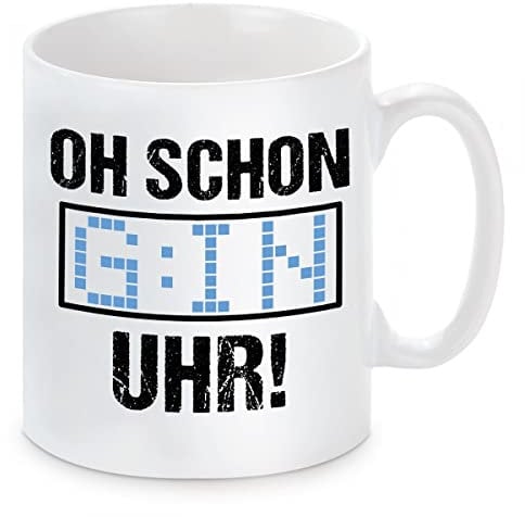Tasse mit Motiv - OH! SCHON GIN UHR