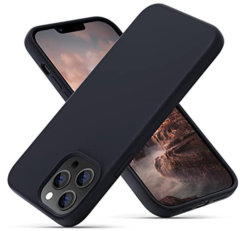 OIIAEE Liquid Silicone Case Designed for iPhone 13 Pro Max Case, Ultra Slim Shockproof Protective Phone Case with Soft Microfiber Lining, 6.7'', Black