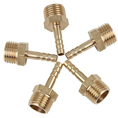A ABSOPRO Maschio Flessibile Barb Coda Raccordo Connettore 4mm ID x 1/4 NPT (Set 5)
