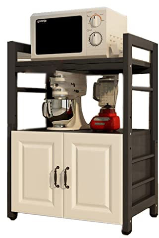 FIFOR 4 Niveles Estante De Almacenamiento De Cocina con Gabinete, Mini Organizador De Nevera, Plegable Soporte para Horno Microondas, para El Hogar, La Oficina, El Restaurante, El Hotel