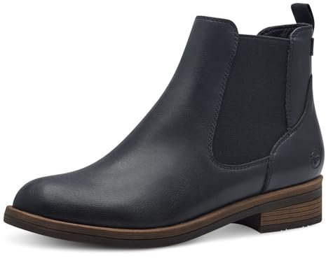Tamaris Damen Chelsea Boots, Frauen Stiefeletten,TOUCHit-Fußbett,uebergangsstiefel,Schlupfstiefel,flach,Boots,Stiefel,Bootee,Navy,41 EU