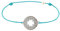 LES POULETTES BIJOUX - Silber Armband Link Medaille Glück und Strass - Turquoise