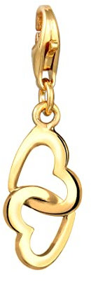 Elli Charm Damen Anhänger Doppel-Herzen Verbundenheit in 925 Sterling Silber