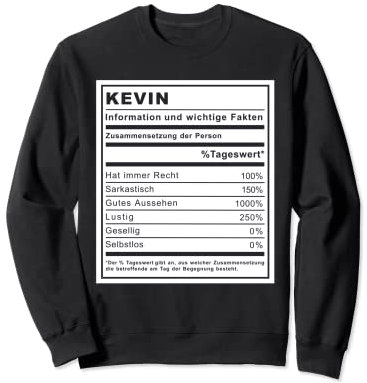 Kevin Informationen und Fakten Sweatshirt