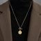 TseenYi Gold Coin Necklace Boho Coin Pendant Toggle Necklace Long Sweater Chain Disc Necklace Chain Jewelry for Women and Girls Gifts