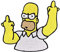 Urbanski Patch Homer Simpson zeigt Finger zum Aufbügeln 7 x 8 cm | Aufnäher Applikation Bügelbild