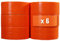 TECPLAST Lot de 6 Rubans adhésifs toilés orange 50 mm x 33 m - Rouleau adhésif pour fixer les bâches, fils et câbles